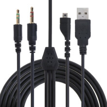 RGB USB 3.5mm microphone audio splitter cable for