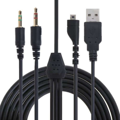 RGB USB 3.5mm microphone audio splitter cable for