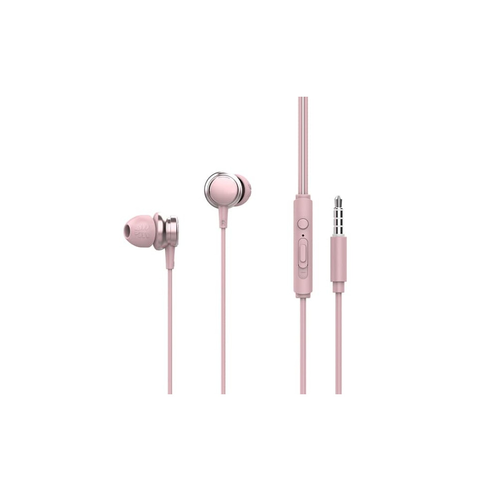 Wired In-Ear Headphones With Microphone White/Pink/Gold 962125868975