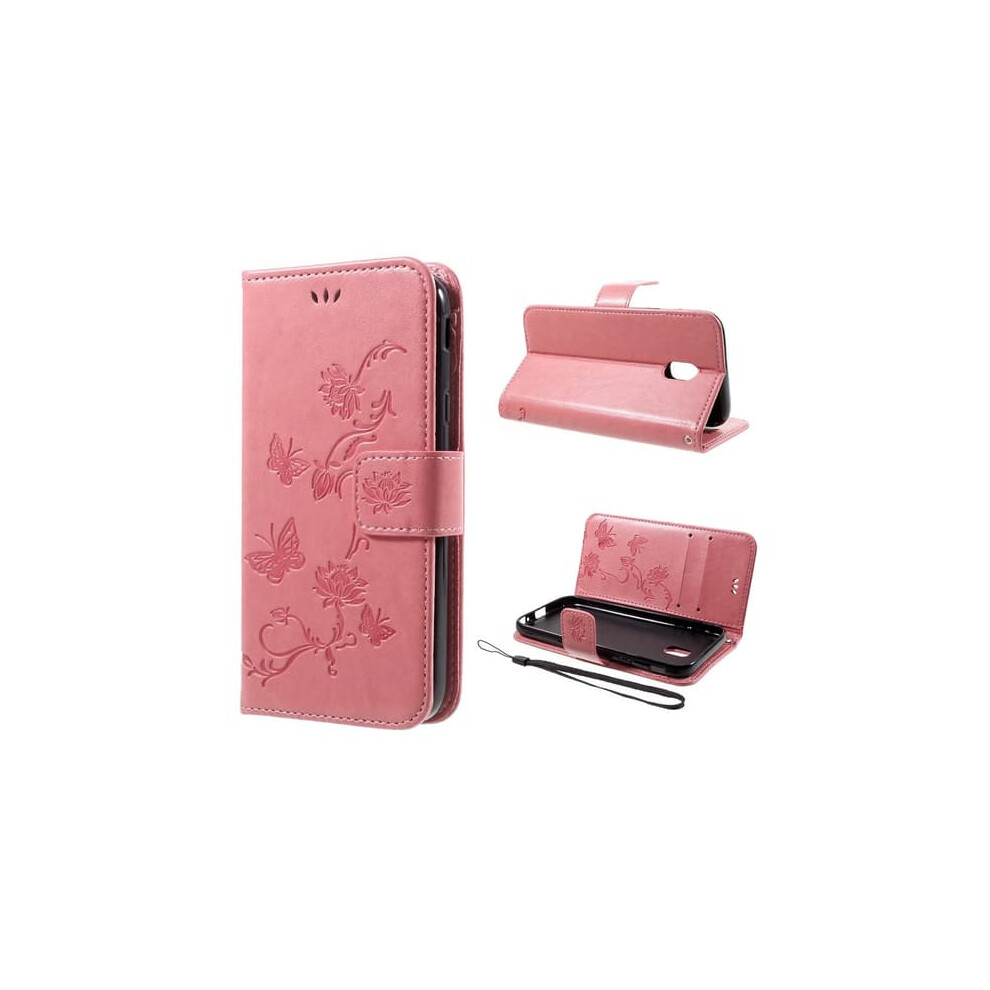 Butterfly Leather Case For Samsung Galaxy J3 (2017) - Pink 962125868821