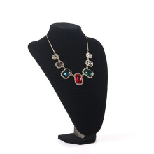 Black velvet jewelry stand necklace display bust 2-piece
