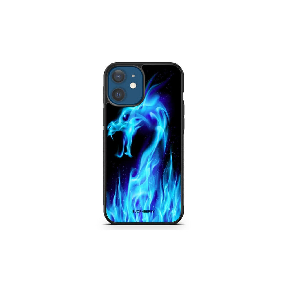 Bjornberry Hard Shell Case For Iphone 12 Flames Dragon Blue 962125875287