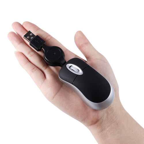 Mini mouse cablato retrattile dal design ultraleggero, mouse da gioco USB, periferiche per computer per PC e laptop 2