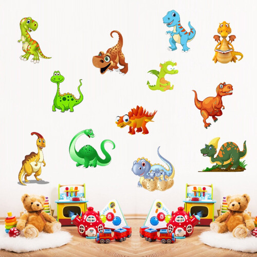 Dinosaur Wall Stickers Waterproof Removable 12 pcs 2