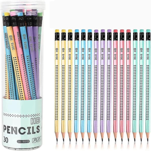 Graphite Pencils HB30 with Eraser for Writing and Drawing