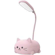 Cat LED Desk Lamp for Kids Pink Flexible USB Rechargeable