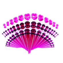 Ear Stretching Kit Acrylic Tapers Silicone Tunnels 48 Pieces