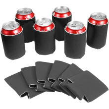 Neoprene jar cooler black 10 x 6 cm 12-pack