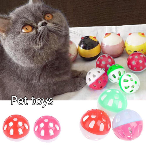 Multicolor Hollow Bell Ball Plastic Pet Toy 2