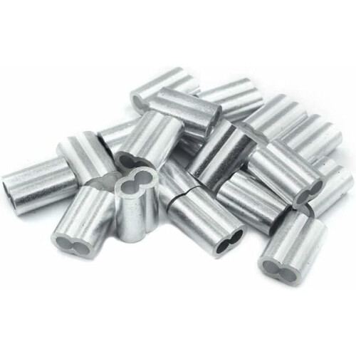 Aluminum Crimp Sleeves Double-Ended 4.0mm 20 pcs
