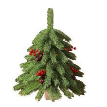 Mini Christmas Tree with Flocked Needles and Berries 6-inch
