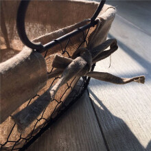 2X Metal Art Storage Baskets Industrial Style Kitchen Snack Storage Basket Picnic Bread Container