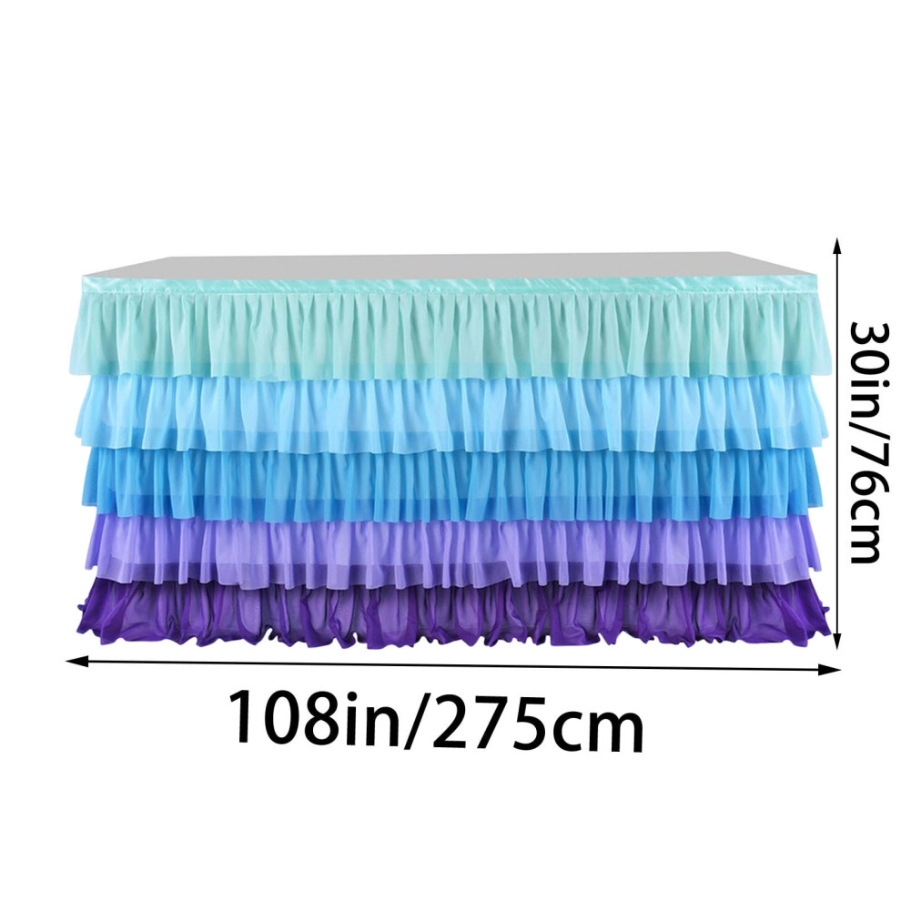 Pleated Tablecloth Five-Layer for Round Rectangular Tables