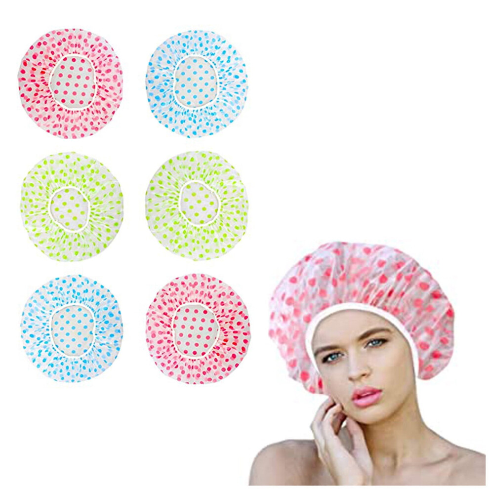 Antqov Shower Cap Reusable Waterproof 6PCS