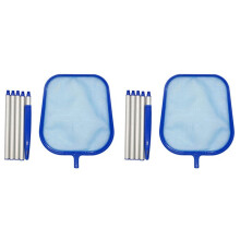 2X Pool Landing Net Pool Cleaning with Telescopic Pole Leaf Skimmer Net Leaf Net Scoop Leaves