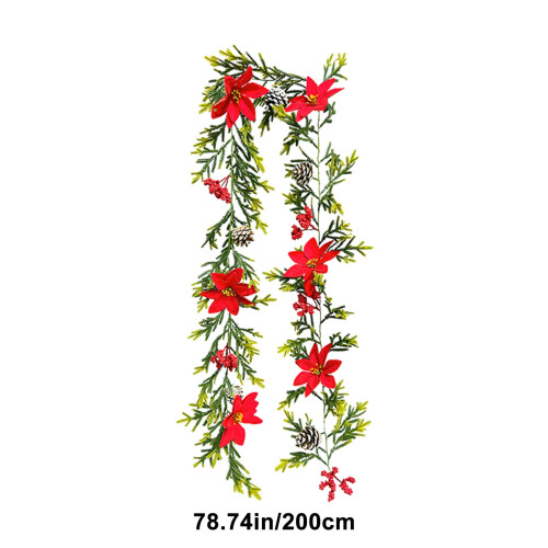 Christmas Simulation Greenery with Red Berries and Pine 2