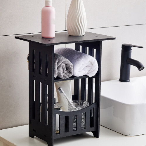 Djunllk Nightstand White Small Side Table with Open Storage