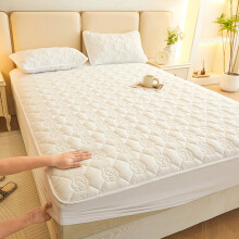Protège-matelas matelassé Twfbrm 180 x 200 cm, housse de coussin rafraîchissante à motif floral avec poche profonde, garnissage en coton doux et