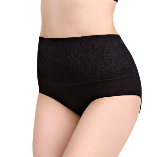Damen-Baumwollslips mit hohem Bund und Bauchkontrolle 1