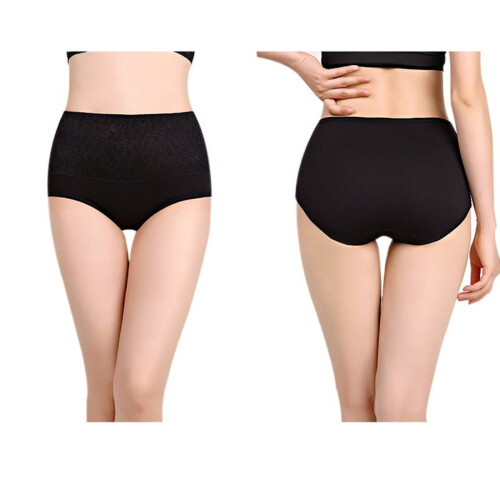 Damen-Baumwollslips mit hohem Bund und Bauchkontrolle 2