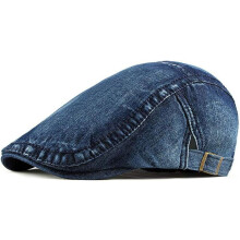 Kiibsot2Pack Șapcă de vânzător de ziare pentru bărbați, din denim, din bumbac, model Ivy Gatsby, șofer, vânătoare, taximetrist