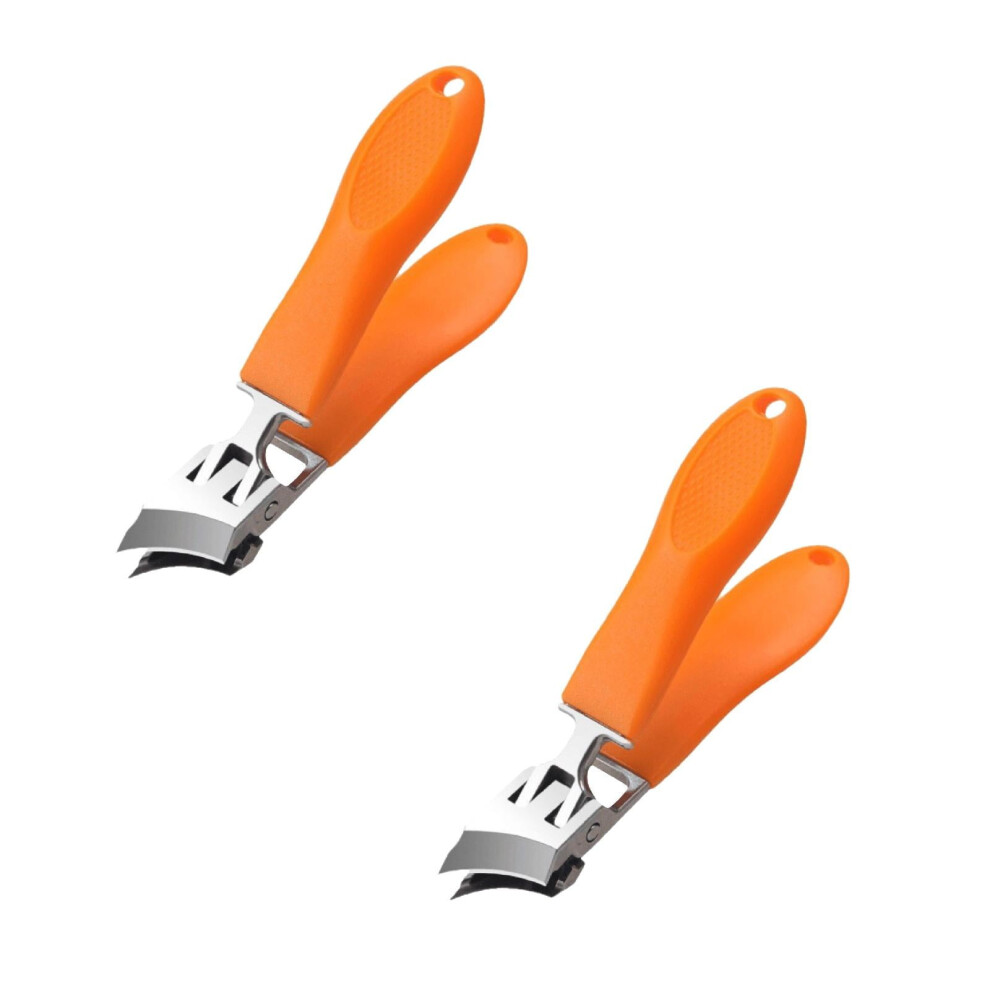 Wide Jaw Slanted Nail Clipper Stainless Steel 2 pcs