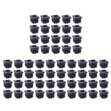 Square Tubing Pipe End Caps Insert Plugs M8 Thread 20x20mm 60Pcs Black