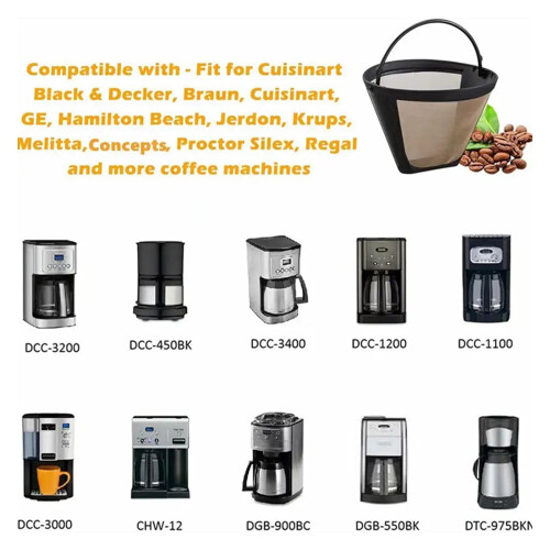 Stainless Steel Coffee Filter Basket for 8-12 Cup Coffee 2