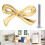 KDJ bow-shaped kitchen cabinet knobs gold brass 12-pack 3