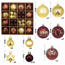 Christmas Tree Ornaments Shatterproof Coffee Gold Balls