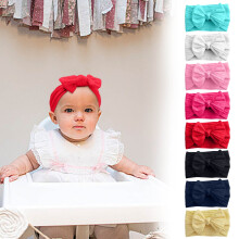 FAMTKT Bandeaux pour bébé, nœuds élastiques en nylon doux pour les cheveux des nouveau-nés, nourrissons, tout-petits et petites filles -