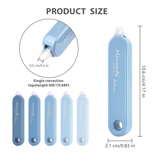 AUDeals Correction Tape White 5 pcs 98.4 ft 2