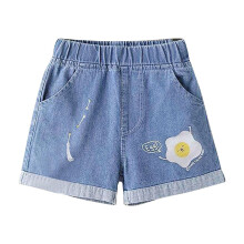 Pantalones cortos vaqueros azules para niña, talla 11 años.