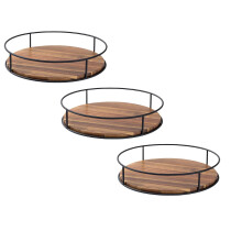 Acacia Wood Lazy Susan Turntable 3 pcs 6/7/9 inch