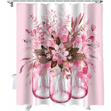 Cortina de ducha de eucalipto rosa de 36x72 pulgadas, impermeable.