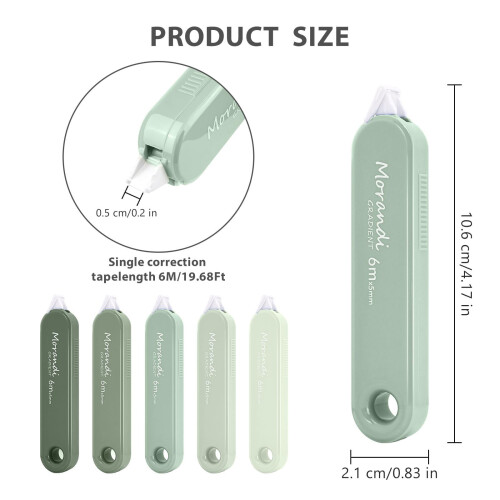 AUDeals Correction Tape 5 pcs 98.4 ft white 2