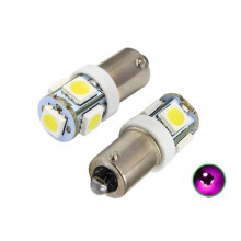 BA9S LED-pære SMD5050 5-chip T4W 2-pakning Sølvgrå Pink