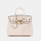 Platinfarbene Damenhandtasche mit Litschi-Muster, 30 cm 1