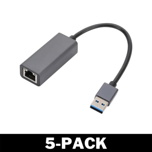 USB to Ethernet Adapter 100 Mbps Black 5-Pack