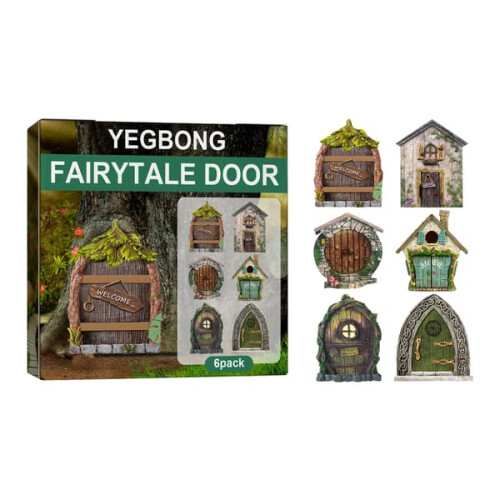 Feentür-Set, Miniatur-Gnomtüren, 6-teilig