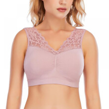 Baozhu Plus Size Women Lace Sports Bras Seamless Comfortable Push Up Bras Yoga Gym Workout Strap Vest Tops M-3XL