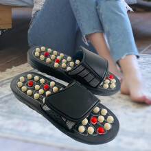 Reflexologimassage-tofflor med kardborreförslutning