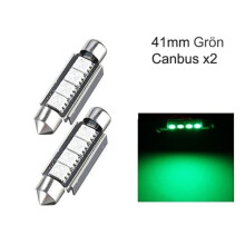C5W CANBUS LED-pærer SV8.5Grøn 41mm 2-pak