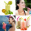 Silicone Drinking Straws Set Flexible BPA-Free 30 oz 6