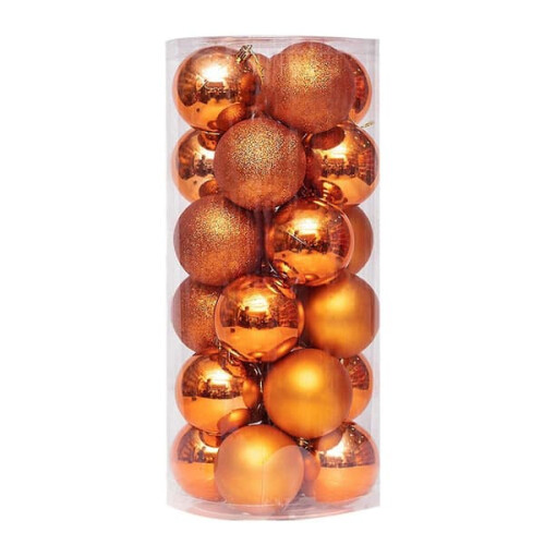 Boules de Noël en nacre orange (24 pièces)