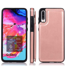 Etui na Samsunga Galaxy A50 z uchwytem na karty w kolorze różowego złota