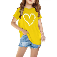 Camiseta infantil amarela de algodão, tamanho 4 anos.