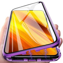 Etui magnetyczne dwustronne do Samsunga Galaxy A55 5G w kolorze fioletowym