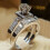 White Sapphire Ring Set in 925 Sterling Silver Size 8 1