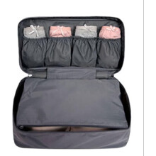 Bolsa de almacenamiento de ropa interior impermeable portátil, color gris, tamaño grande.